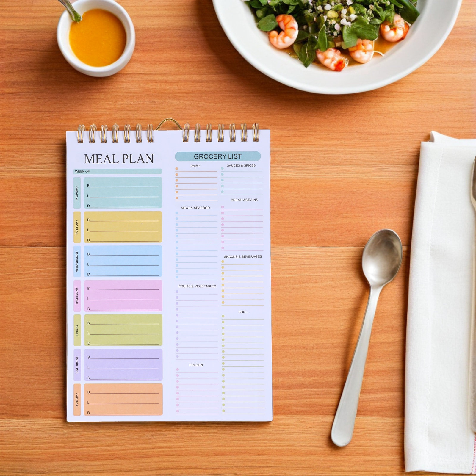 Meal Prep List - 52페이지 분량의 날짜가 표시되지 않은 주간