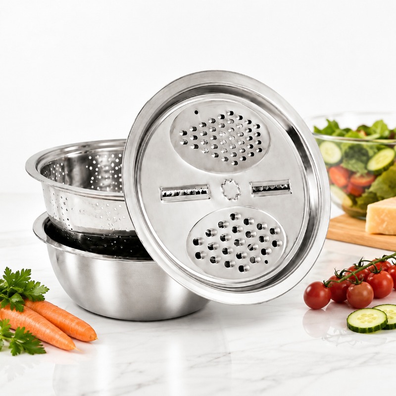 Meal Prep Chef - 3개 묶음 스테인리스 스틸 키친 콜랜더