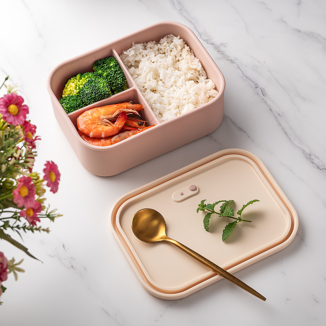 Meal Prep Kinder - 700ml/1300ml 실리콘 도시락통 3칸 식사 준비