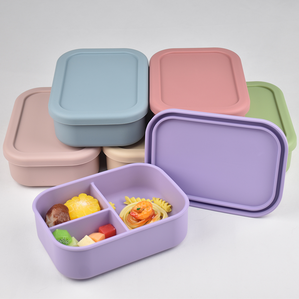 3칸 식품 등급 실리콘 벤토 도시락 - 누출 방지, 전 - Meal Prep Kinder 리뷰 및 가격
