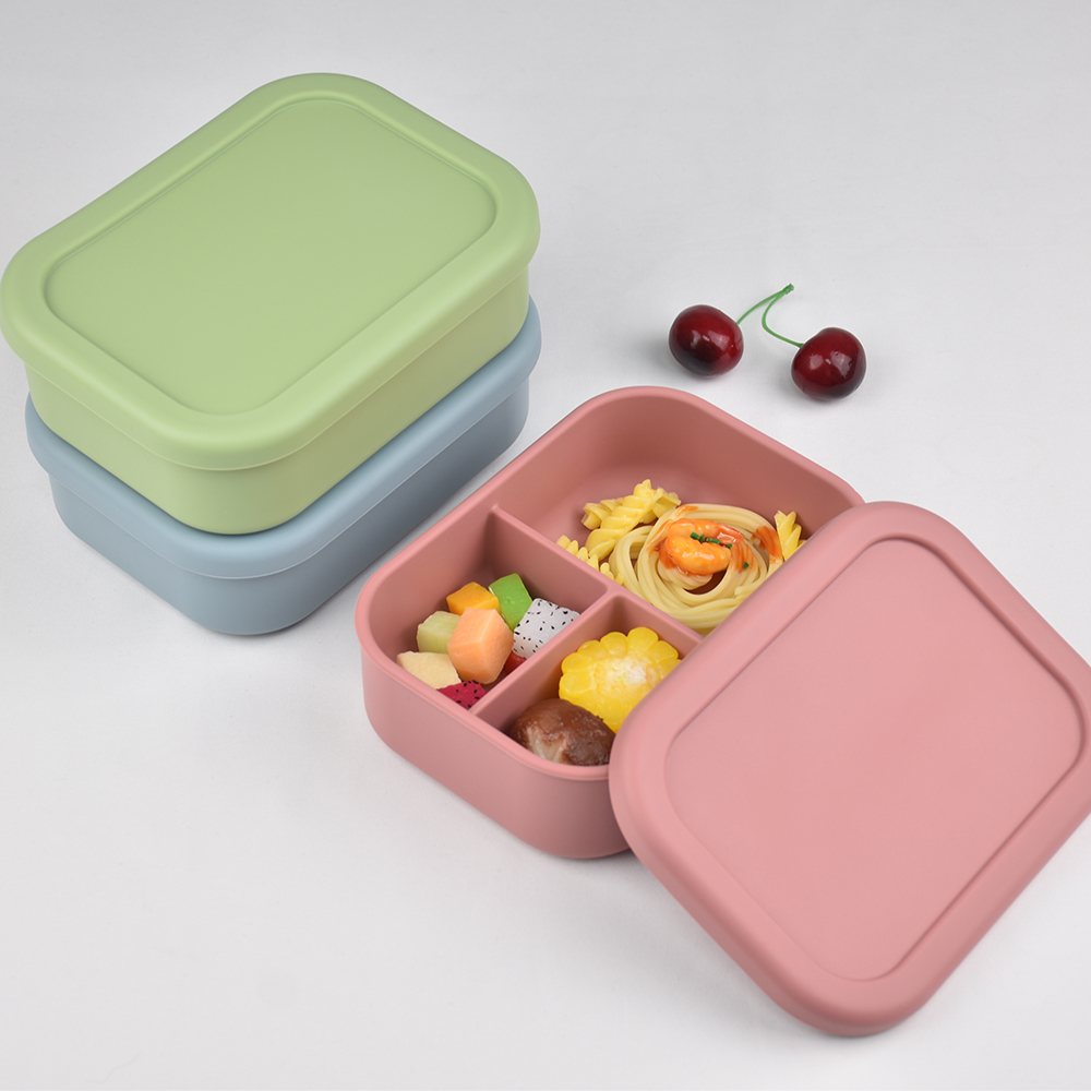 3칸 식품 등급 실리콘 벤토 도시락 - 누출 방지, 전 - Meal Prep Kinder 리뷰 및 가격