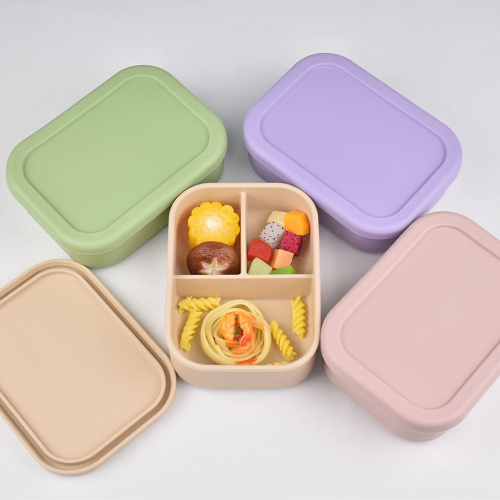 3칸 식품 등급 실리콘 벤토 도시락 - 누출 방지, 전 - Meal Prep Kinder 리뷰 및 가격