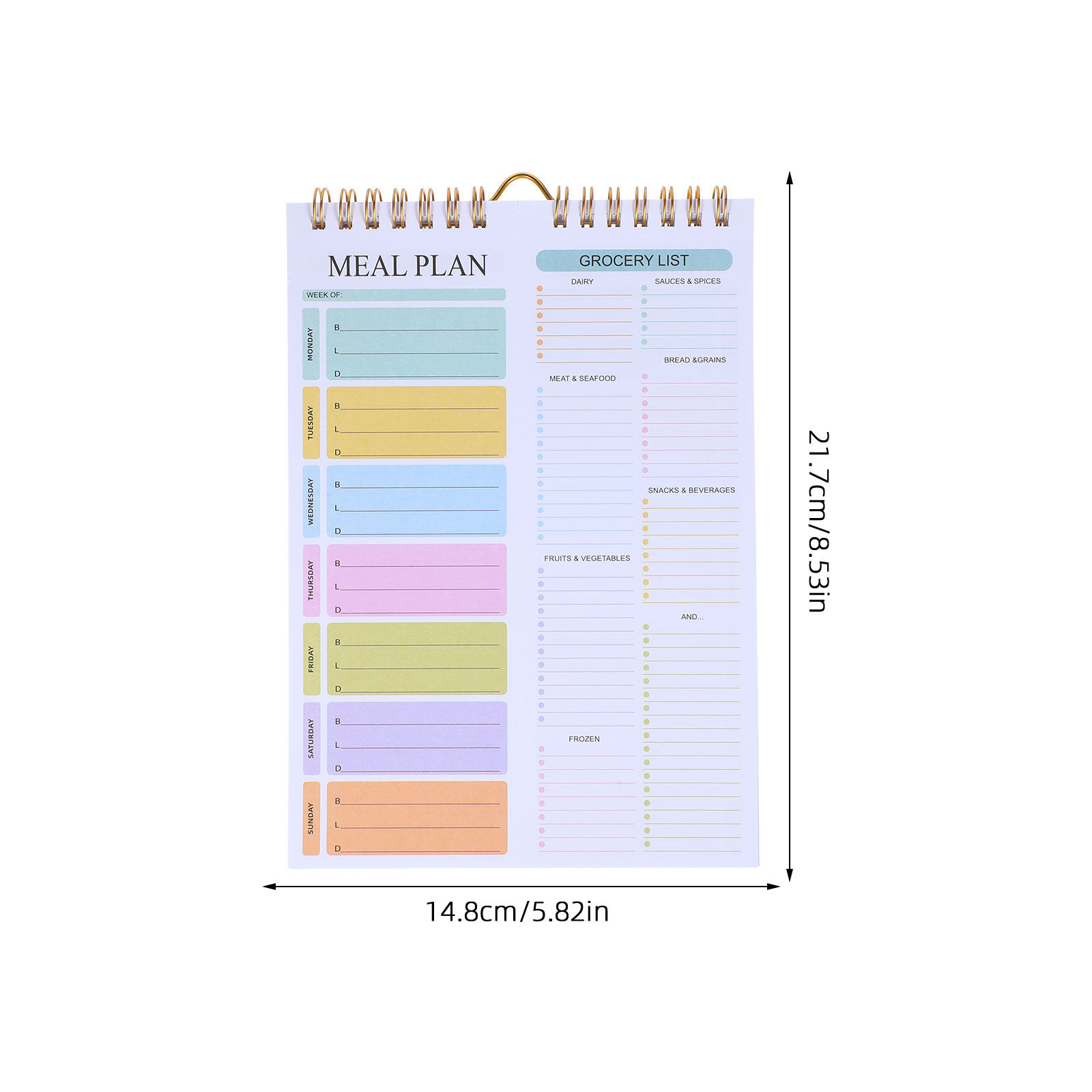 52페이지 분량의 날짜가 표시되지 않은 주간 식단 계획 - Meal Prep List 리뷰 및 가격