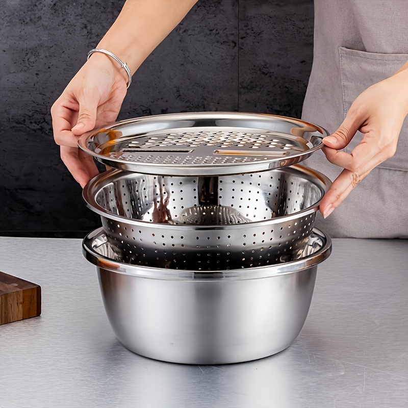 3개 묶음 스테인리스 스틸 키친 콜랜더 세트 멀티 펑션 - Meal Prep Chef 리뷰 및 가격
