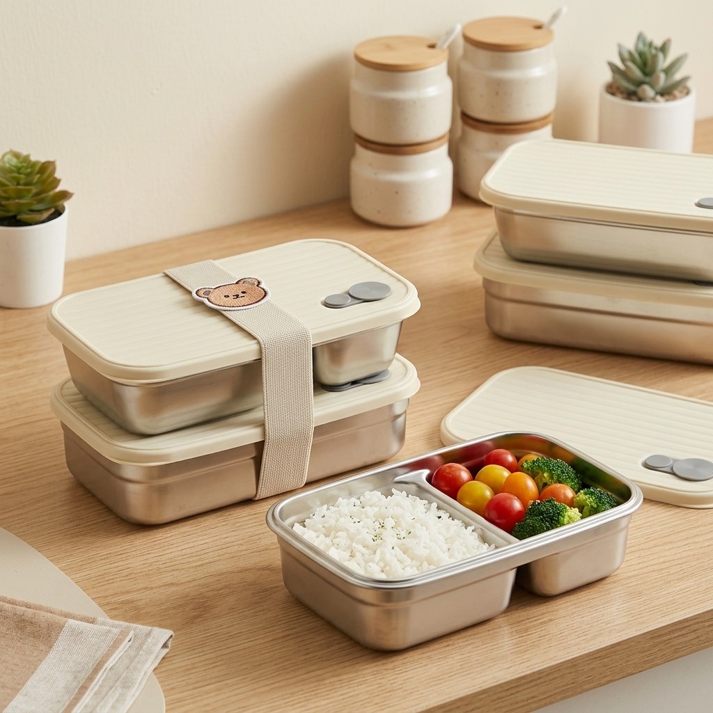 스테인리스 스틸 도시락 금속 도시락 전자레인지용 식품  - Meal Prep Kinder 리뷰 및 가격