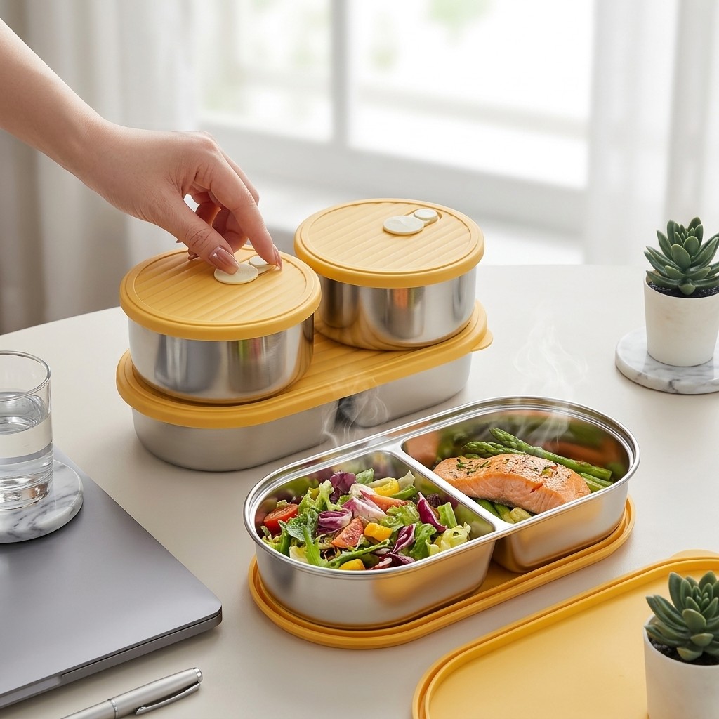 전자레인지용 304 스테인리스 도시락 세트, 분리형 도 - Meal Prep Kinder 리뷰 및 가격