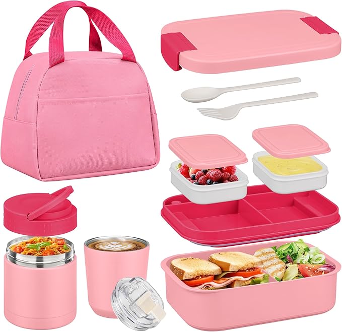 휴대용 4칸 스테인리스 스틸 도시락 세트, 누수 방지  - Meal Prep Kinder 리뷰 및 가격