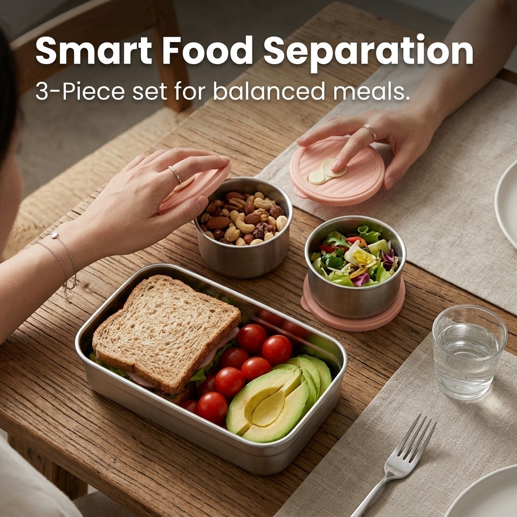 벤토 도시락 세트 전자레인지 사용 가능 304 스테인리 - Meal Prep Kinder 리뷰 및 가격