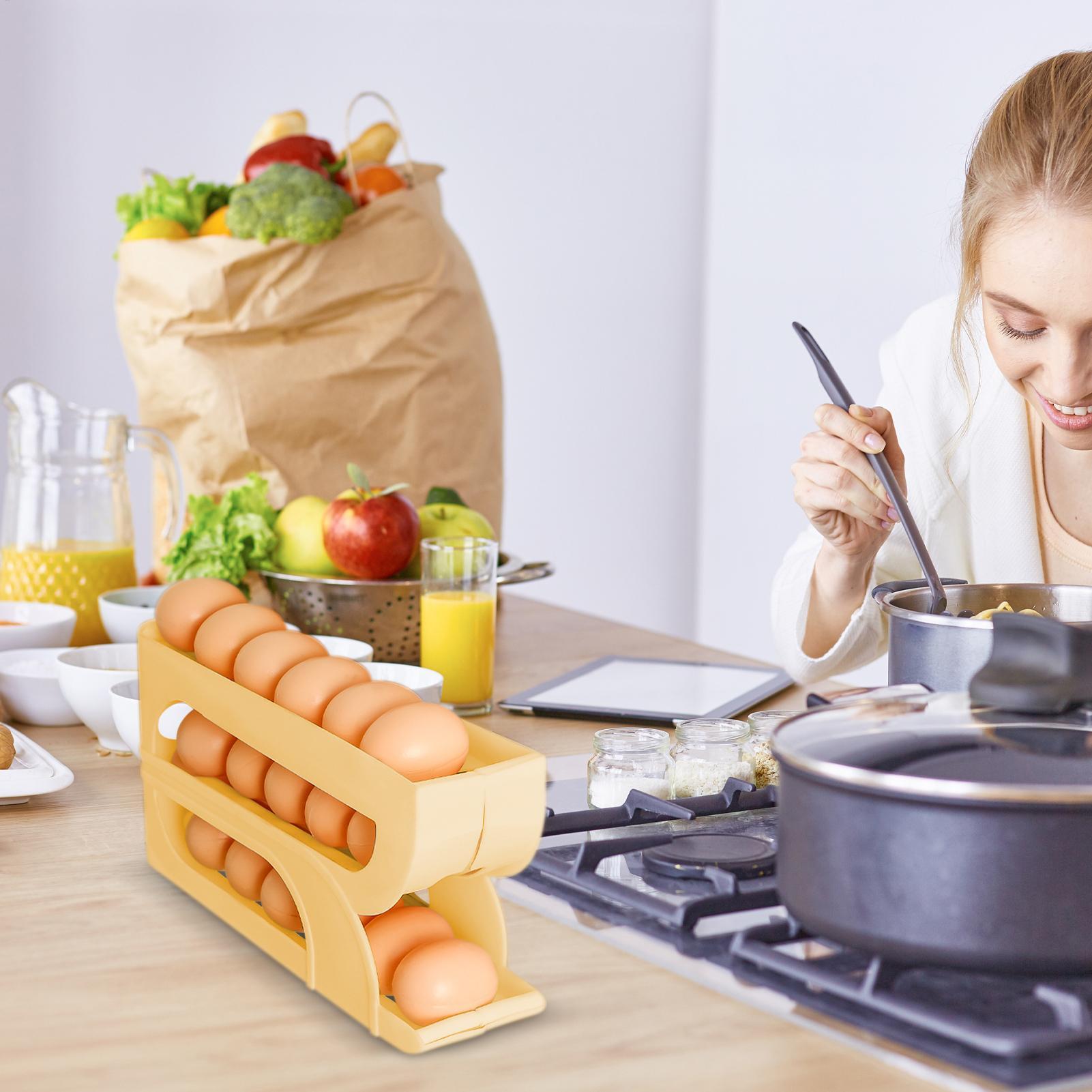 냉장고용 계란 디스펜서 3단 자동 롤링 계란 디스펜서  - Meal Prep List 리뷰 및 가격