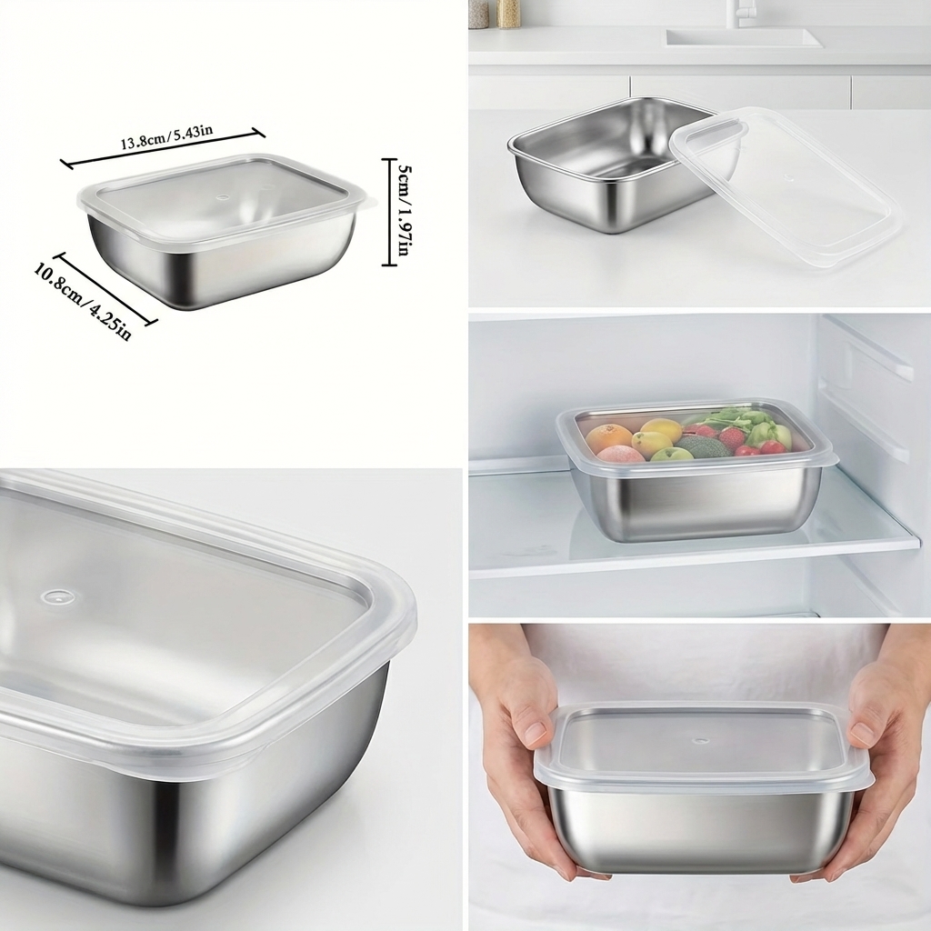 스테인리스 스틸 식품 보관 용기 5개 세트, 쌓을 수  - Meal Prep List 리뷰 및 가격