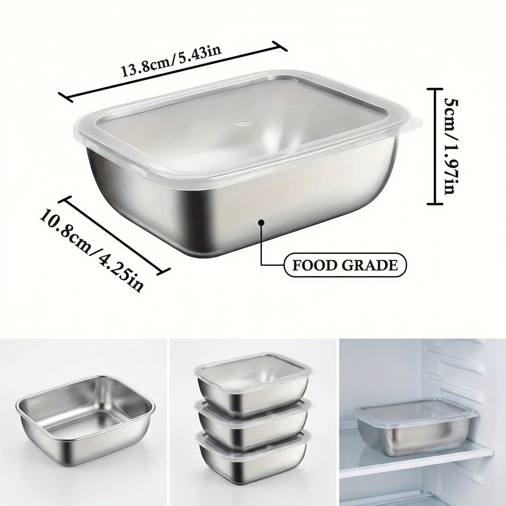 스테인리스 스틸 식품 보관 용기 5개 세트, 쌓을 수  - Meal Prep List 리뷰 및 가격