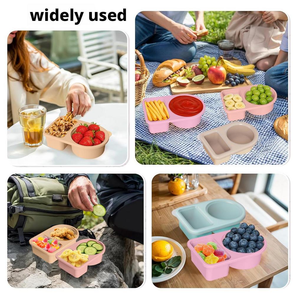 2칸 간식 용기 재사용 가능한 식사 준비 도시락 용기  - Meal Prep Kinder 리뷰 및 가격