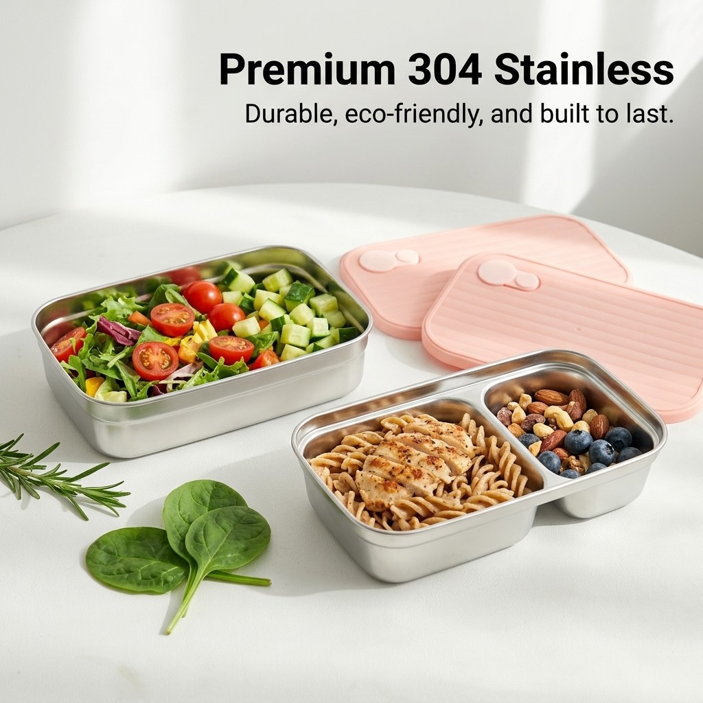 304 스테인리스 스틸 도시락 세트 전자레인지 사용 가 - Meal Prep Kinder 리뷰 및 가격